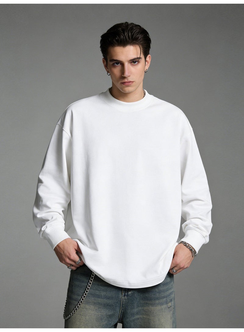 oversize 100% pure cotton long sleeve T-shirt | unisex casual basic T-shirt, suitable for daily and outdoor sports. - Image 2